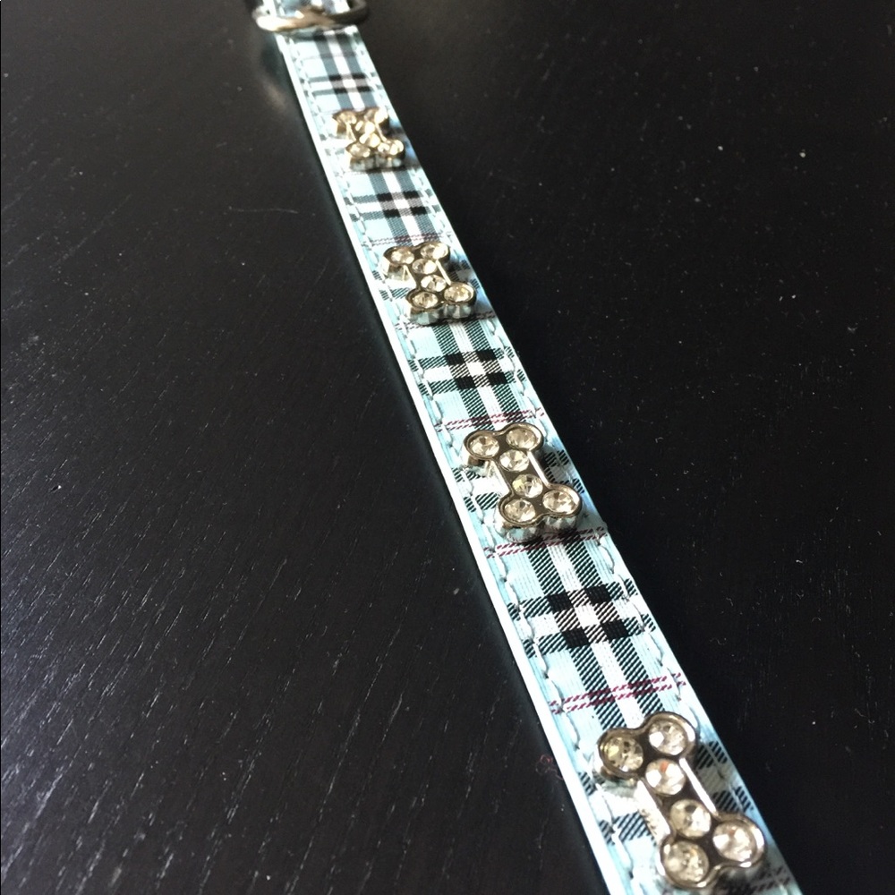 NWT New Blue Bone Bling Pet Collar - Medium